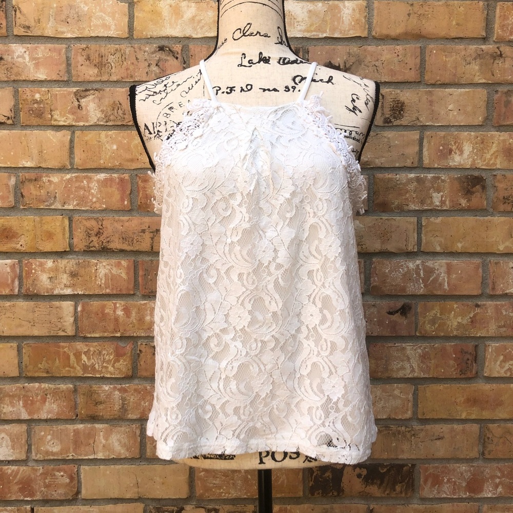 Monteau Sleeveless Laced Racerback Top